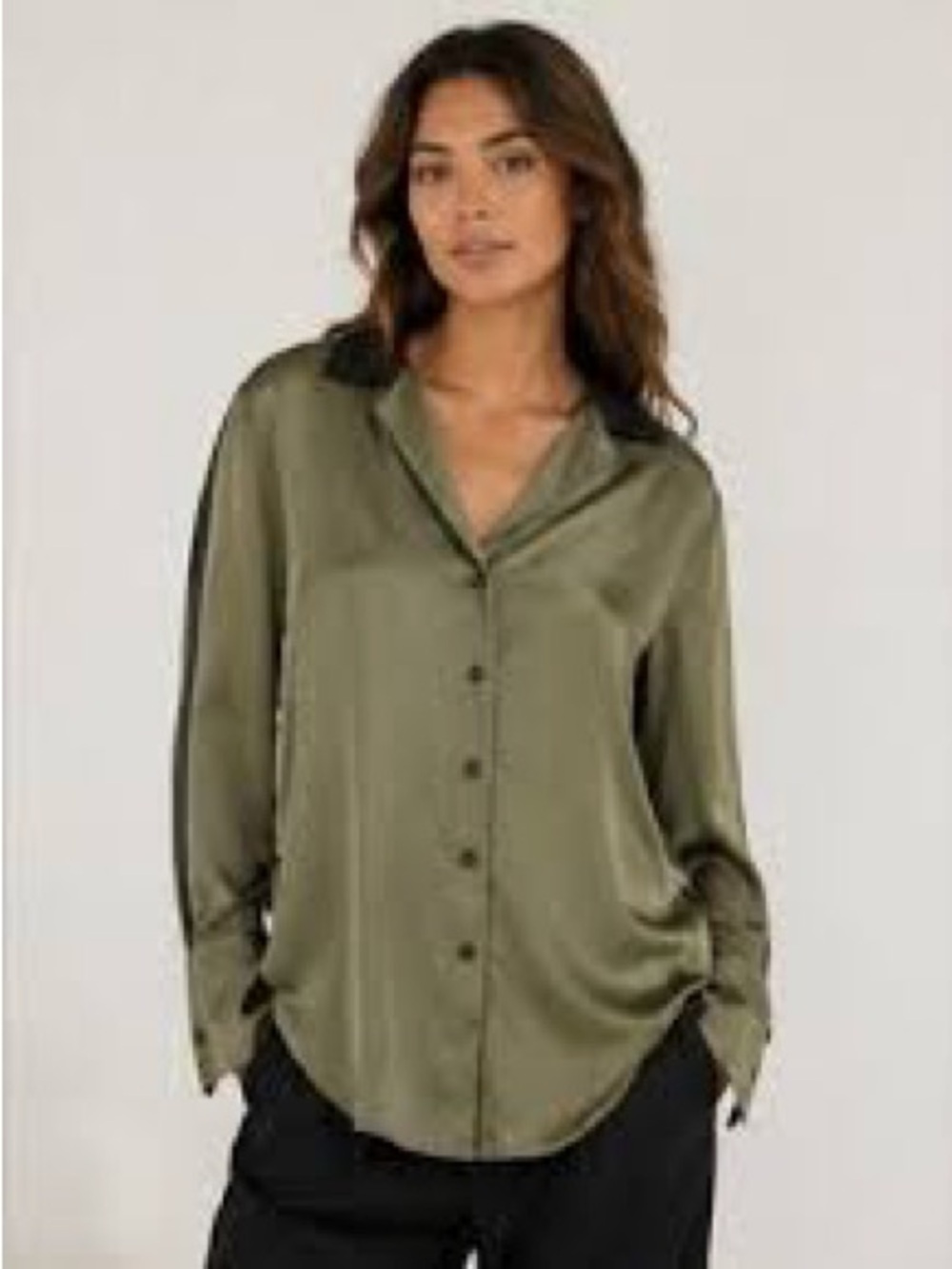 rag & bone Olive Button-Front Long Sleeve Shirt